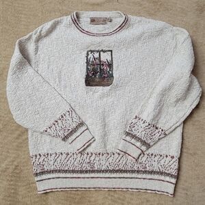 Vintage Coastal Grandma Sweater Knit Style Cottagecore Women's L Shenandoah